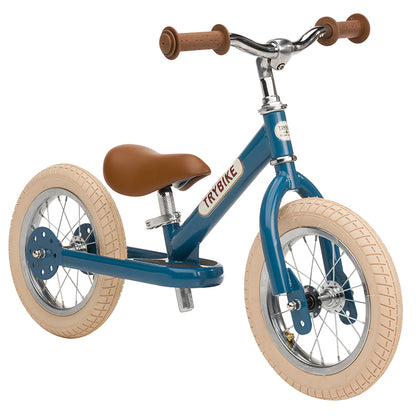 Trybike Balance Bike, Vintage Blue with Retro Look