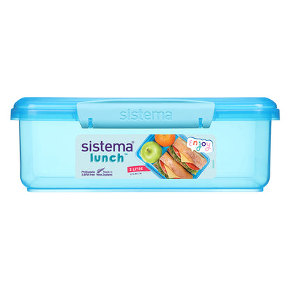Sistema Coloured Lunch Box with 1 Compartment, 2L - Blue