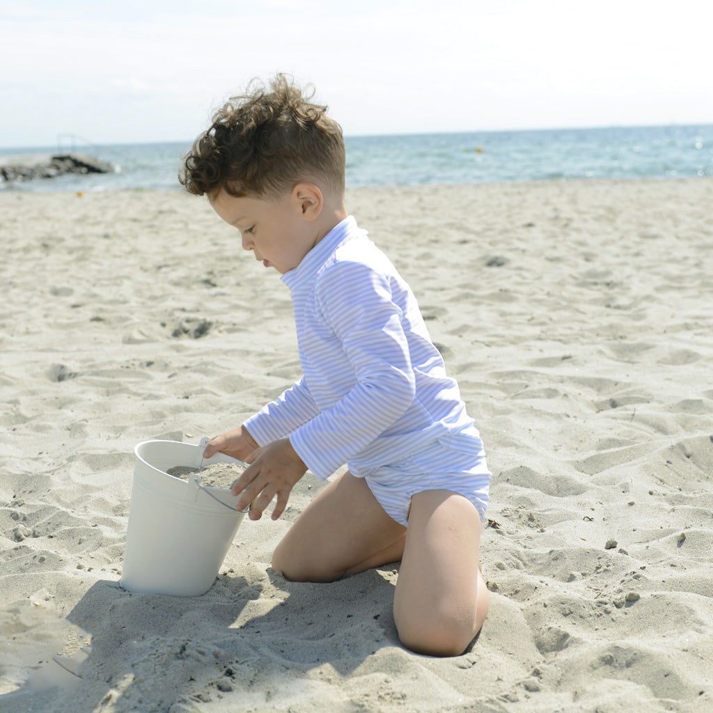 Petit Crabe UV Swim Shirt, Sydney, Baby Blue/White - Ages 0-10