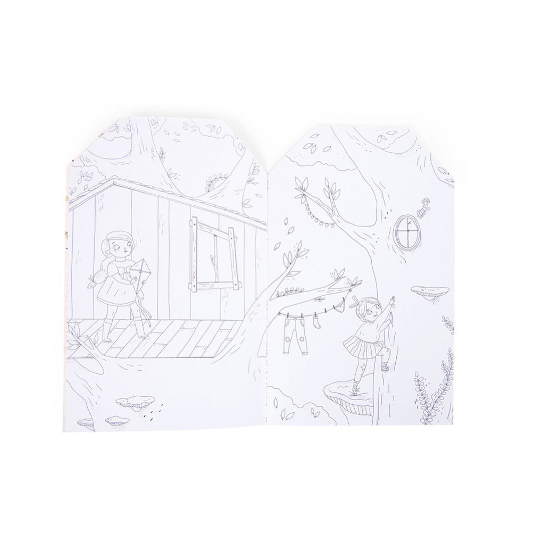 Moulin Roty, Coloring Book with 145 Stickers - Les Parisiennes