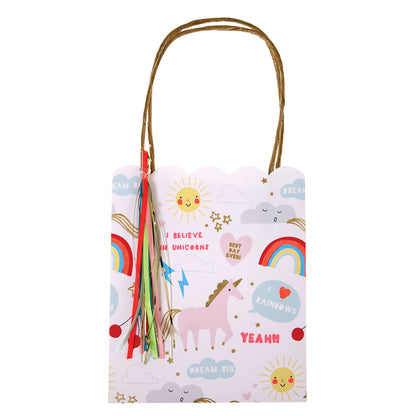 Meri Meri gaveposer, Rainbow Unicorn - 8 stk.
