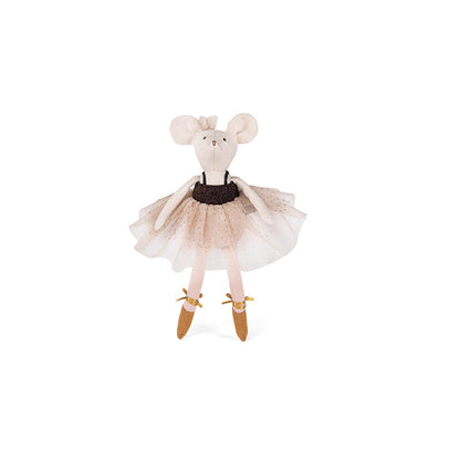 Moulin Roty Doll, Ballerina Mouse in Suitcase, 26 cm - Suzie&