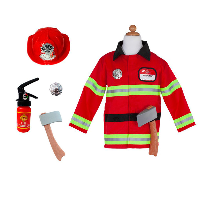 Great Pretenders udklædningstøj, Brandmand m. tilbehør - str. 3-6 år