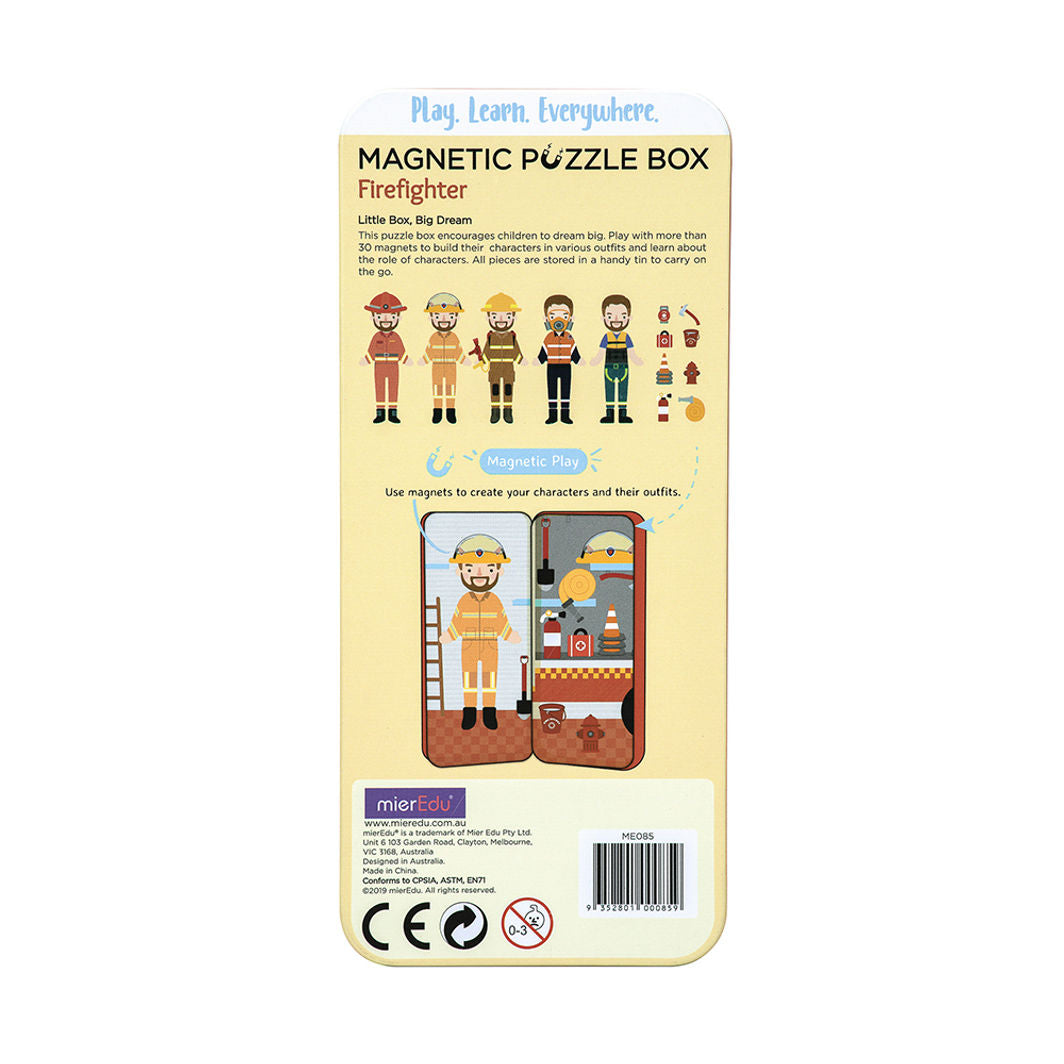 mierEdu Magnetic Travel Set: Dress-Up Figures - Firefighter