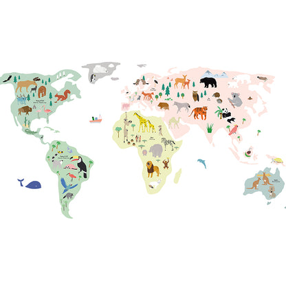 Mimi Lou Wall Sticker, Giant World Map