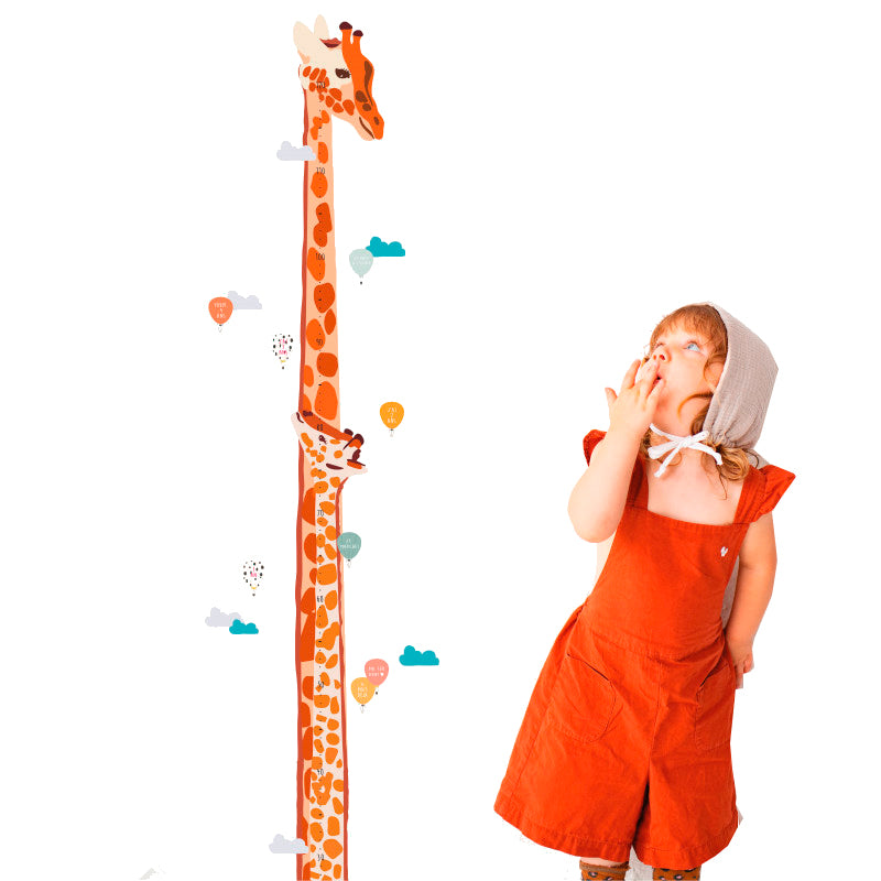 Mimi Lou wallsticker, højdemåler - Safari m. dansk tekst
