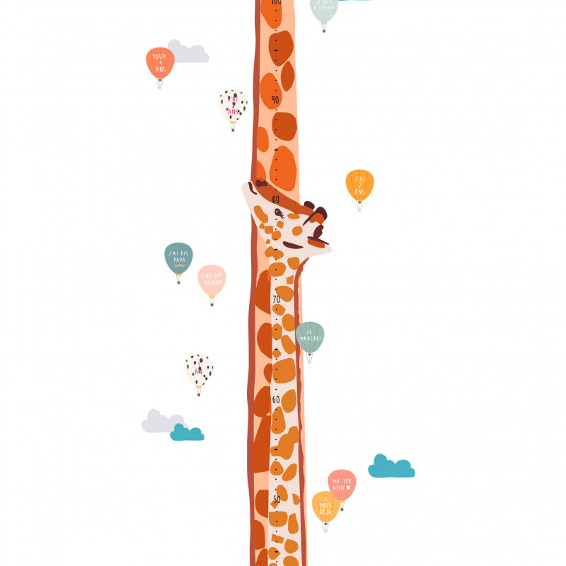 Mimi Lou Wall Sticker, Height Chart - Safari with Danish Text