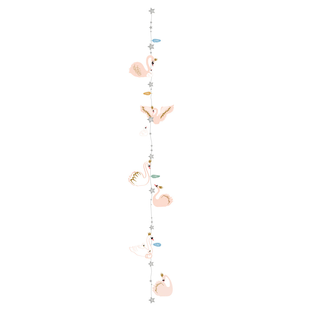 Mimi Lou Wall Sticker, Height Chart - Swans