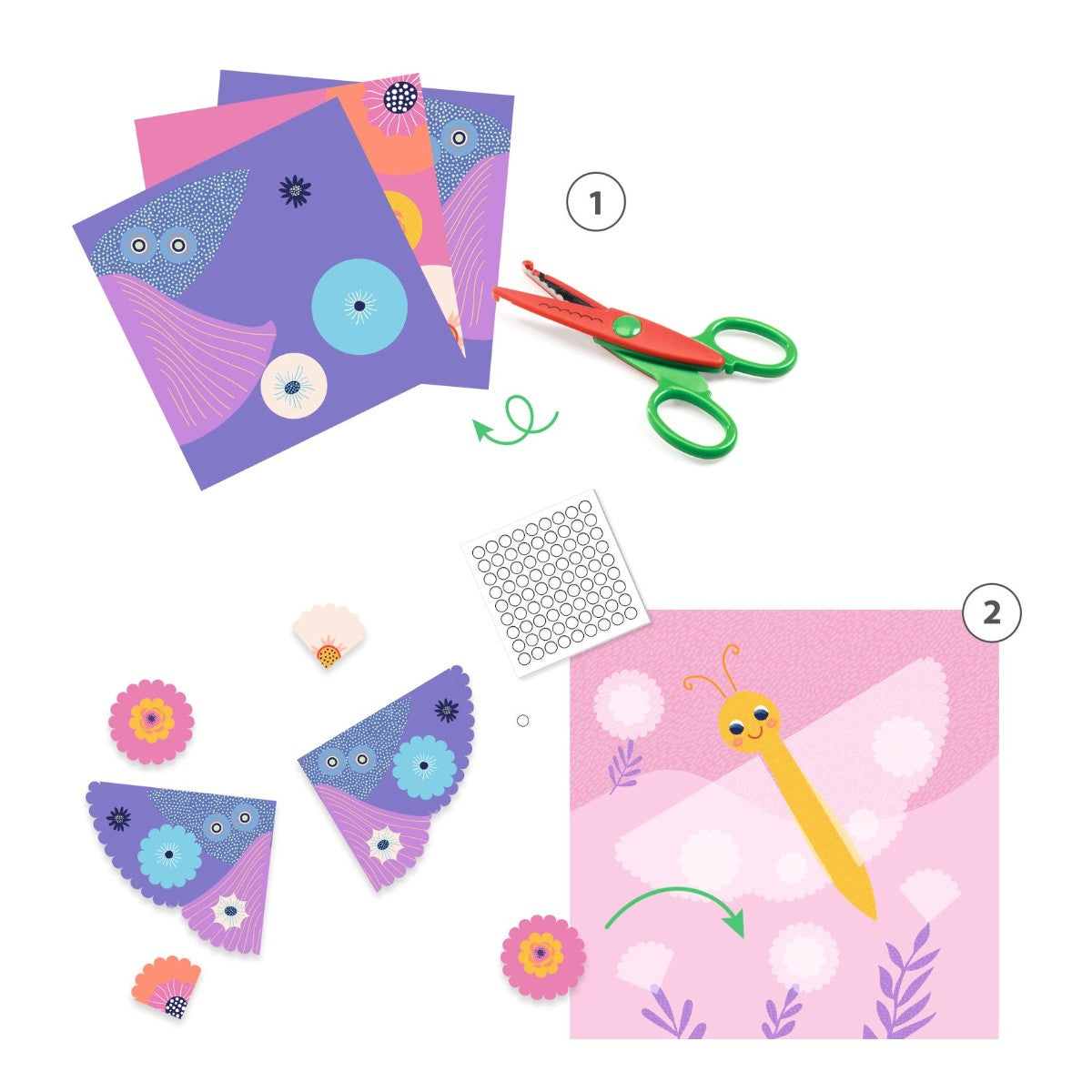 Djeco Creative Collage, Curved Cutouts