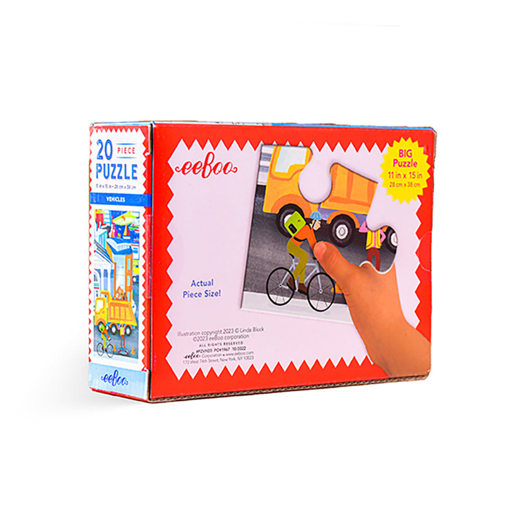Eeboo Puzzle, Modes of Transportation - 20 pieces