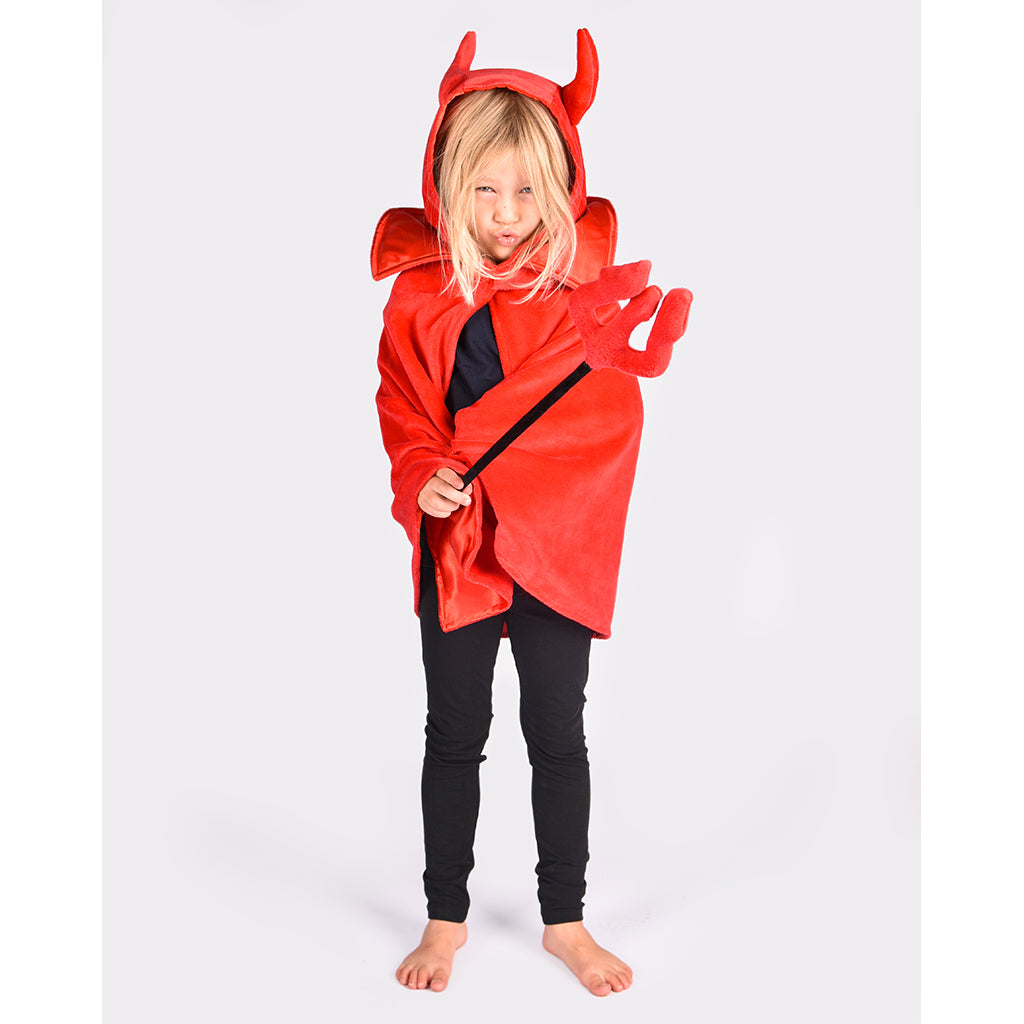 Den goda Fen kostume, djævel m. trefork, Str. 3-8 år