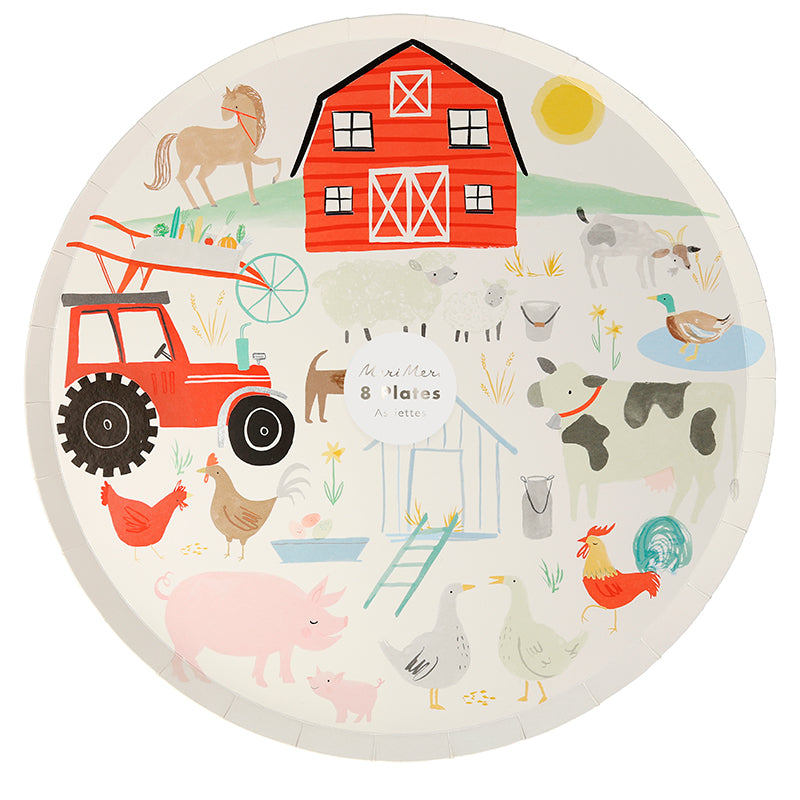 Meri Meri Paper Plates, On the Farm - Set of 8
