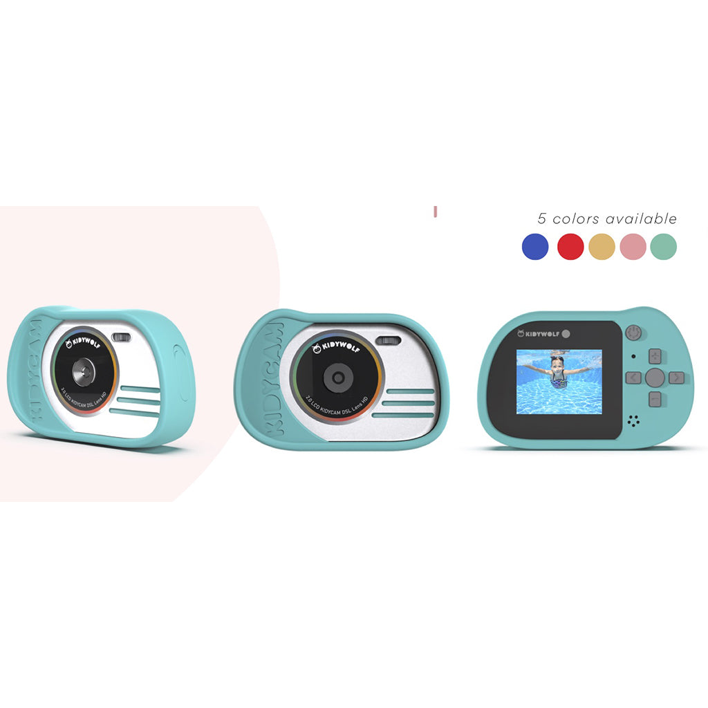 Kidycam børnekamera, 32 GB, vandtæt - Cyan