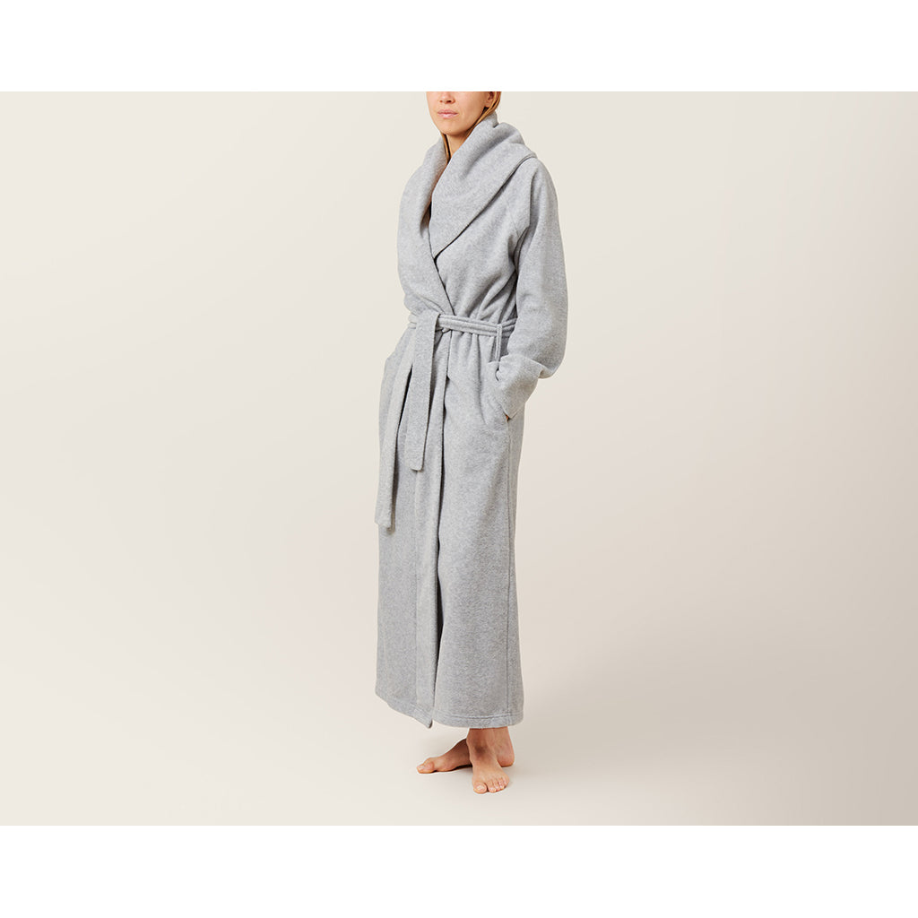 Karmameju Fleece Bathrobe in Light Grey – Sizes XS to L