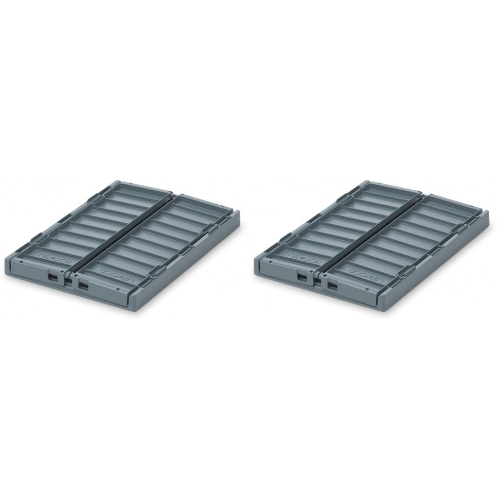 Liewood Weston Folding Crate S, 2-Pack - Whale Blue