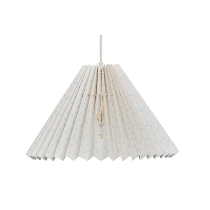 Pink Rose Loftslampe m foldet skærm i papir - 32 cm - Beige m. lyseblå prikker