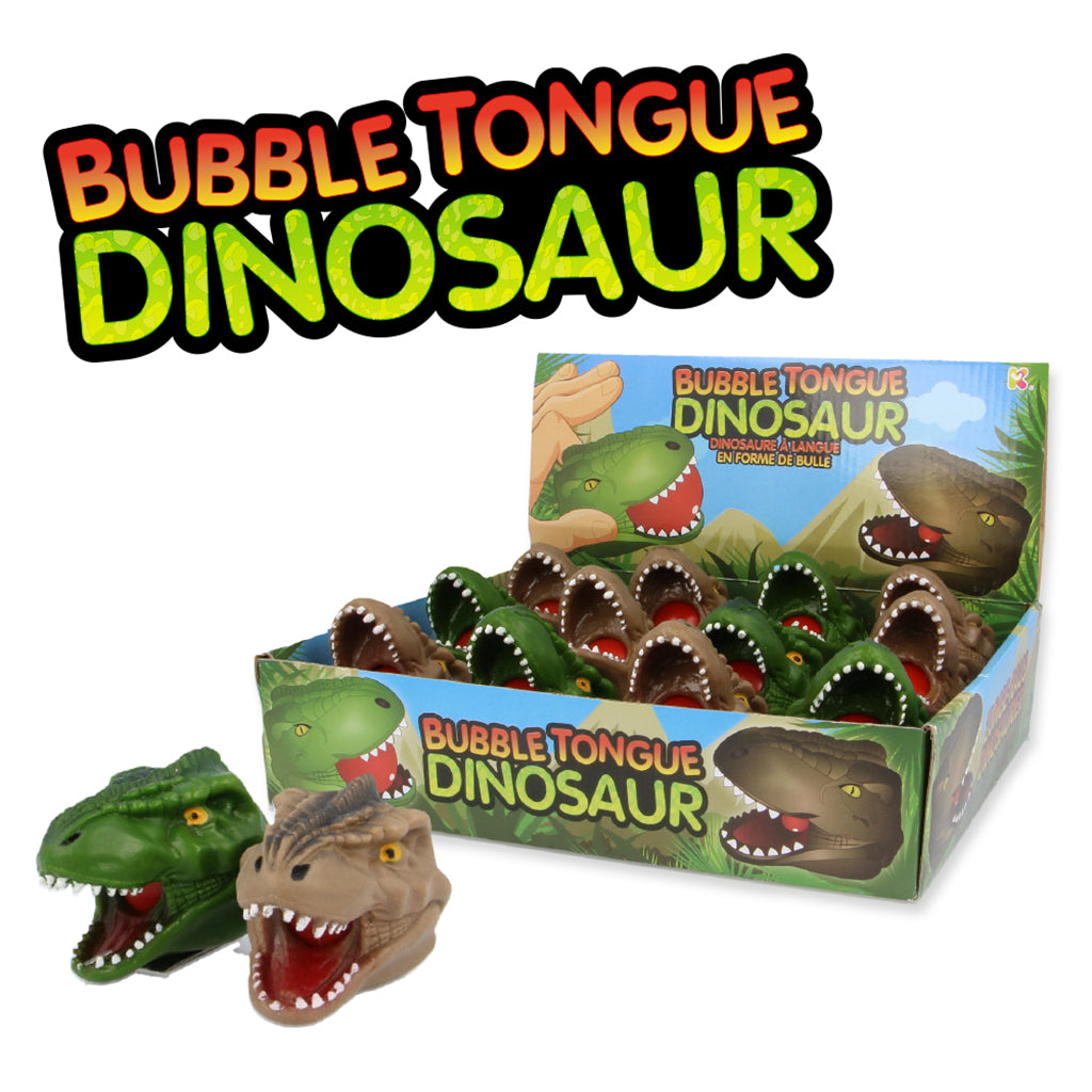 Keycraft Rubber Dinosaur Head with Bubble Tongue, Assorted