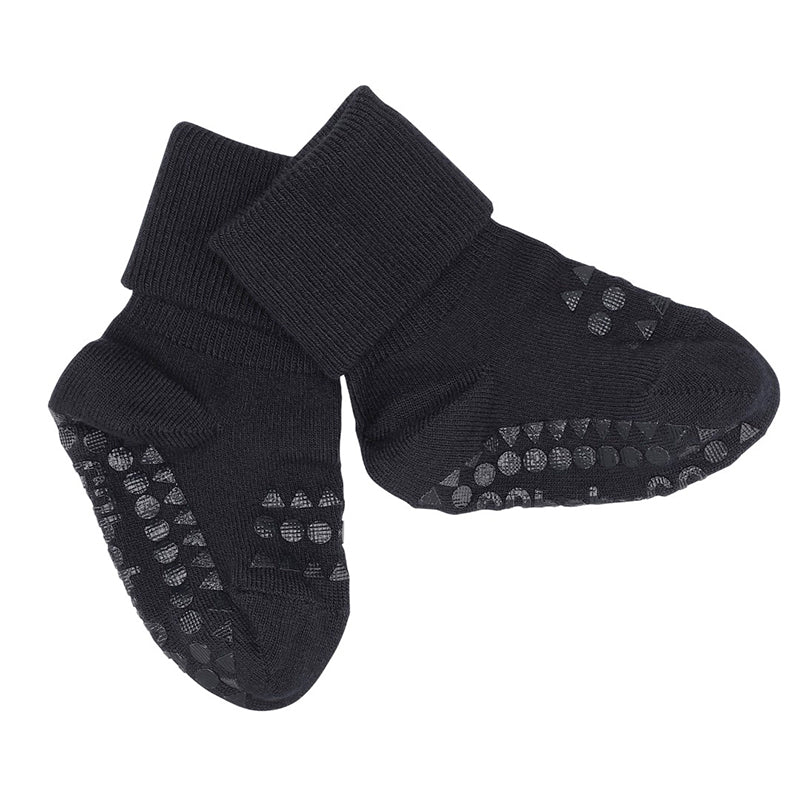 GoBabyGo Non-Slip Socks with Rubber Dots, Bamboo - Dark Blue