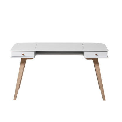 Oliver Furniture Wood skrivebord i hvid og træ, 66 cm høj
