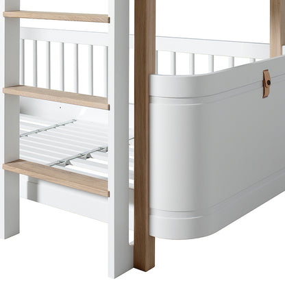 Oliver Furniture, Wood Mini+ Half-Height Bunk Bed - White/Oak