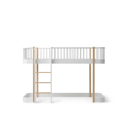 Oliver Furniture Wood Original halvhøj seng i hvid og eg træ