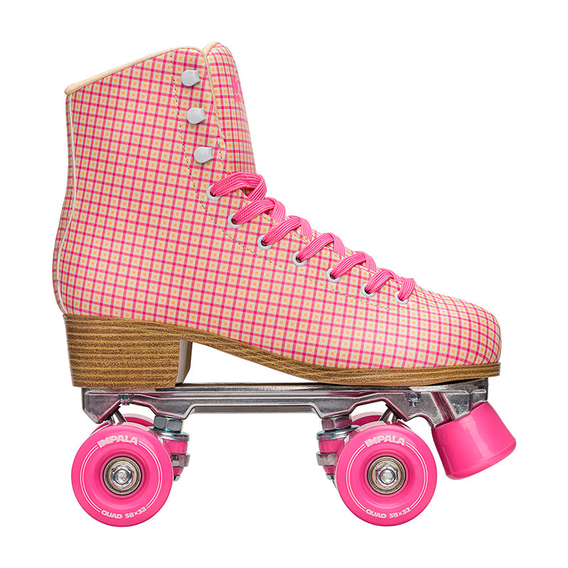 Impala Roller Skates for Kids, Pink Tartan - Sizes 35-40