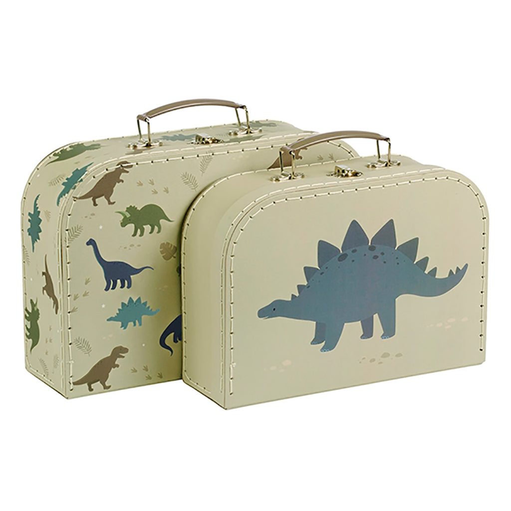 Grønt kuffertsæt med dinosaurer fra A little lovely company, must-have