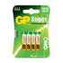 GP Super AAA Alkaline batterier 4 stk pakke