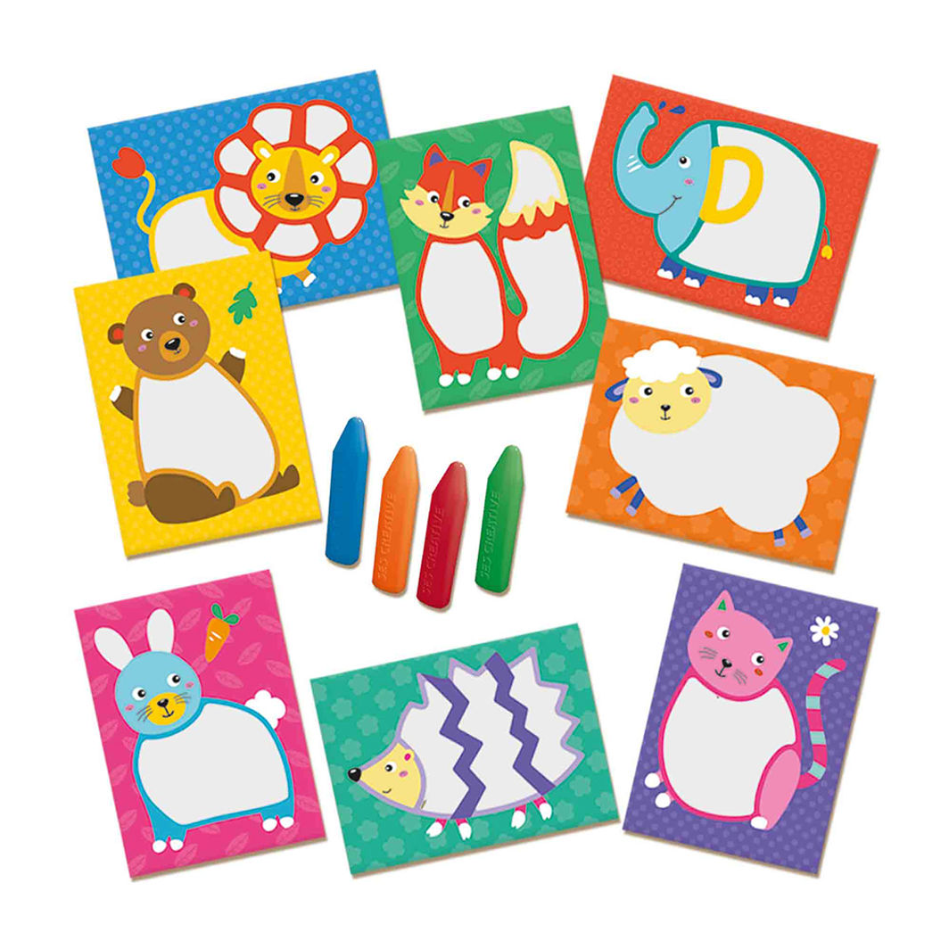 SES Creative My First Creative Set, Crayons and Animal Cards - Ages 1-4