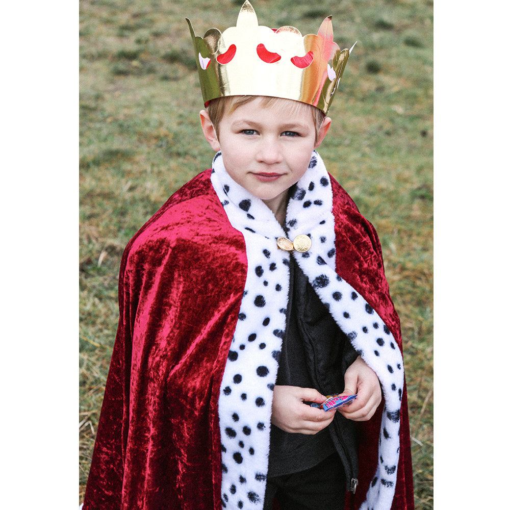 Den Goda Fen udklædning, kongekappe i rød velour til børn