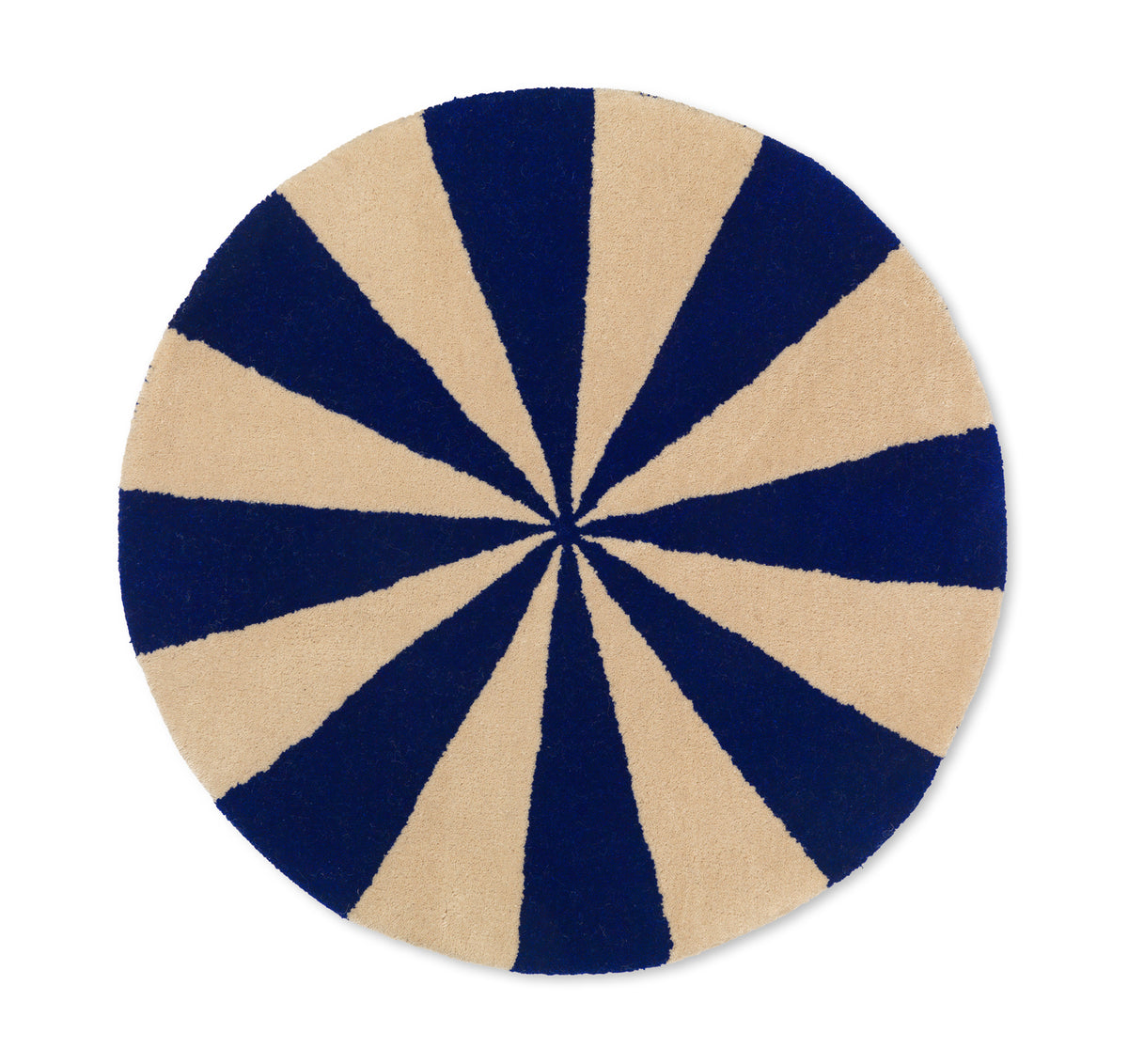ferm Living gulvtæppe, rundt - Arch small, bright blue/off-white