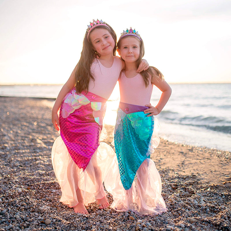Great Pretenders Costume, Mermaid Skirt and Tiara in Purple/Turquoise – Ages 4-6