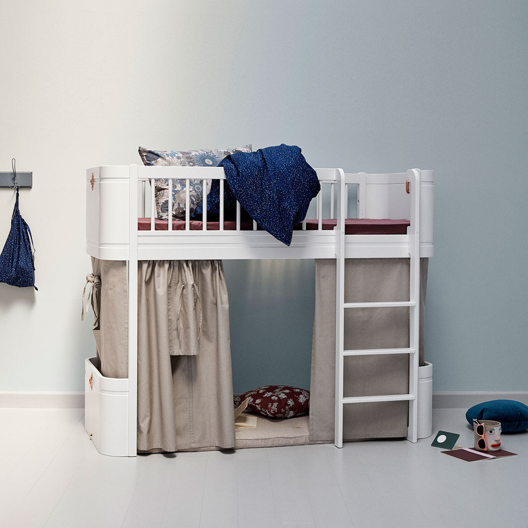 Oliver Furniture, Wood Mini+ Half-High Bed - White