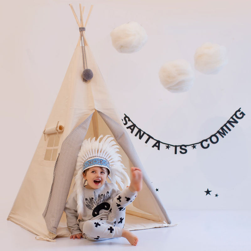 NunuNu tipi, lysegrå m. grå stjerner