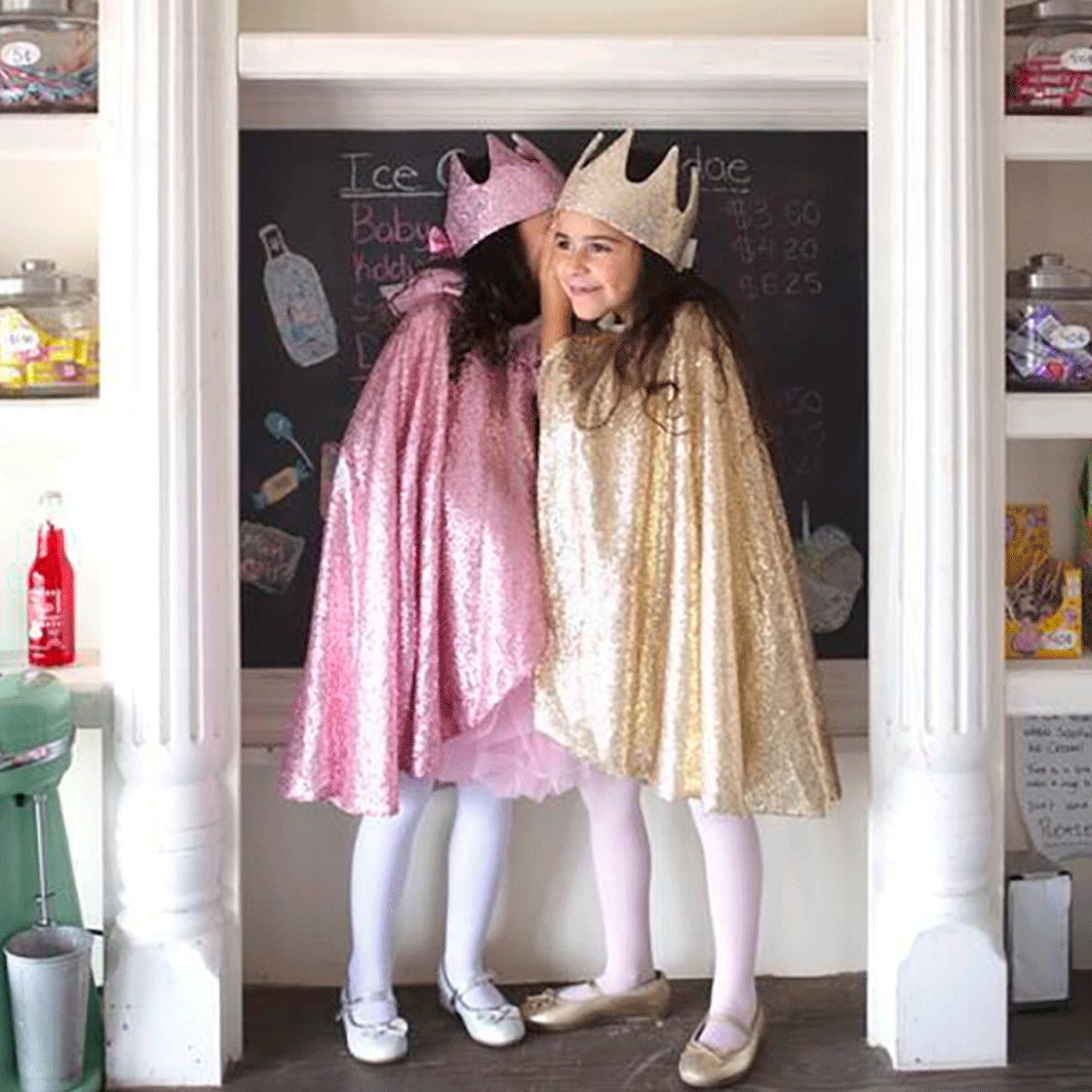Great Pretenders Dress-Up Costume, Sequin Princess Cape, Gold - Size 4-6 Years