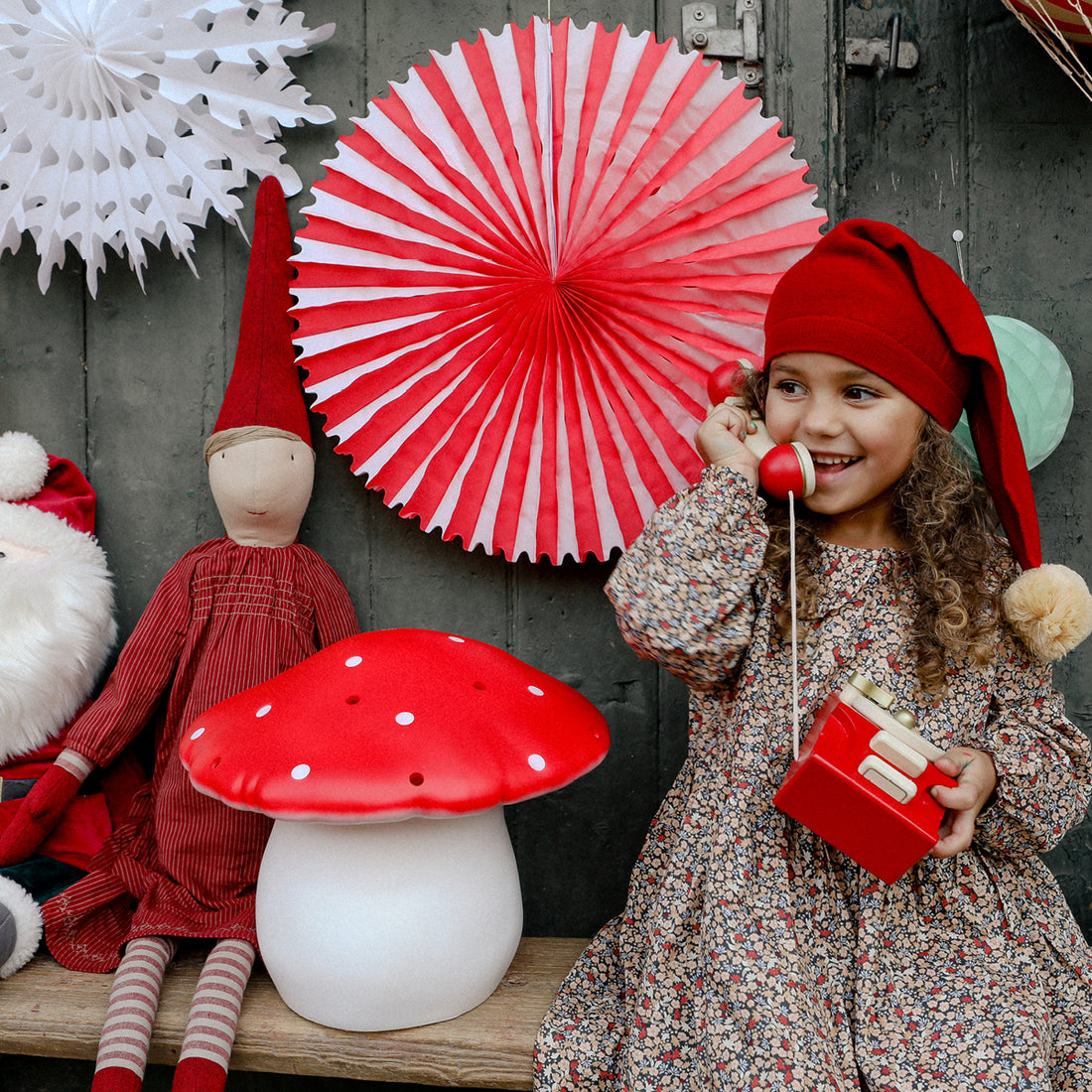 Mushroom Lamp, Large Toadstool - Red