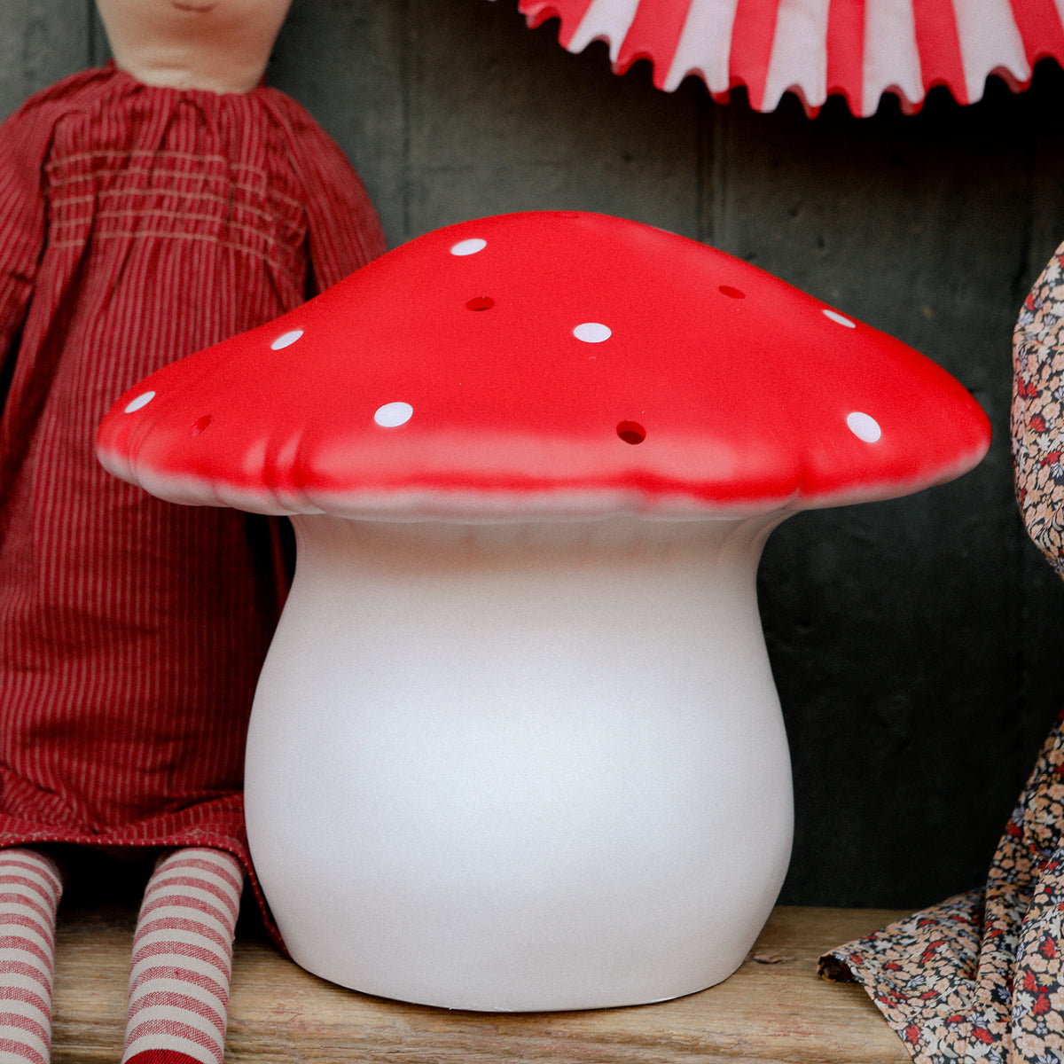 Mushroom Lamp, Medium Toadstool - Red