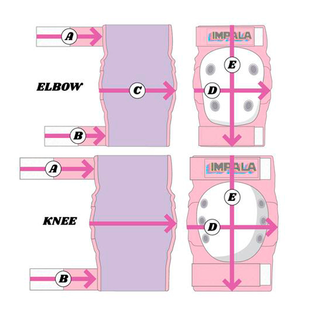 Impala Protective Gear for Roller Skating, Adult, Pink - Size S