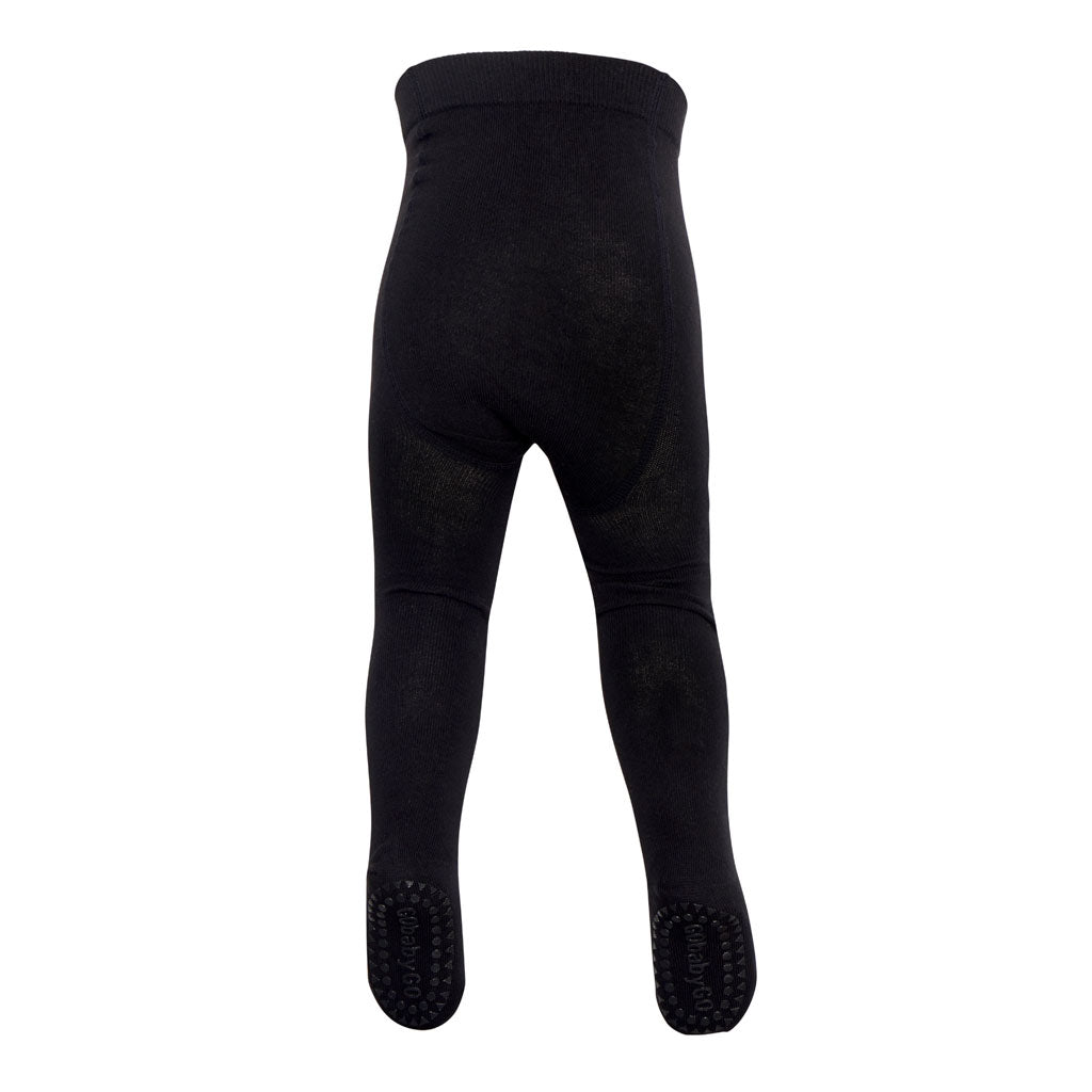 GoBabyGo Crawling Tights with Non-Slip Dots, Black